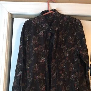 Gap Large black floral shirt